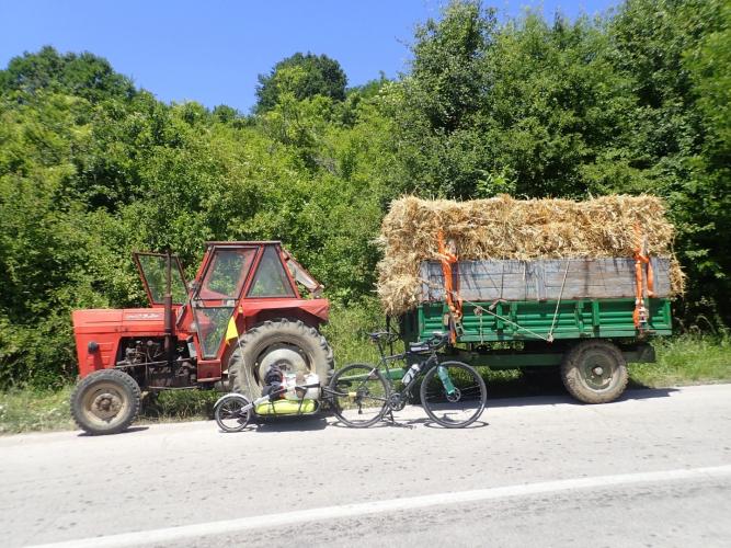 Serbia. Tractors are the vehicle of choice in rural Eastern Europe
