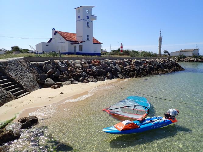 Wind dropped and nearest paddle was to here: Ilha do Farol, Portugal's southernmost point