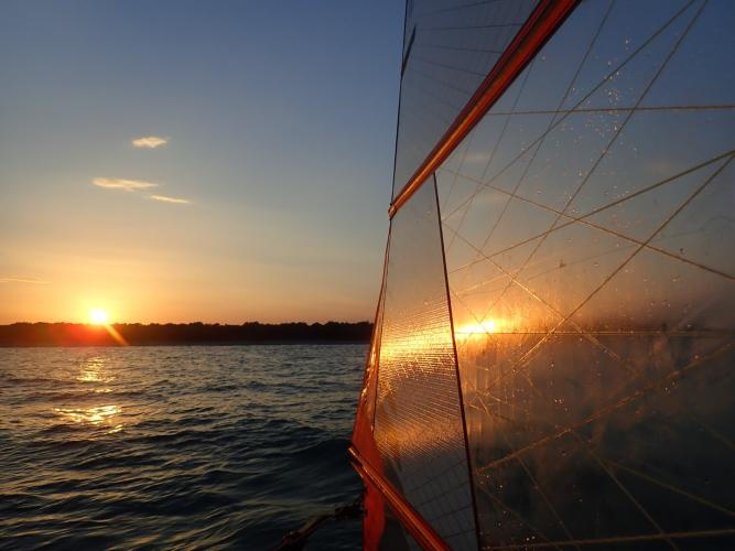 sailing through another sunset