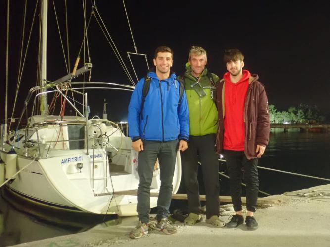 With Ioannis, Dimitris and my bunk for the night thanks to North Sailing of Keramoti