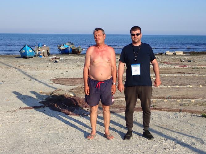 Ilie the fisherman (left) and Cosmin